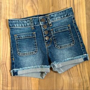 GAP Girls High Waisted Blue Jean Denim Shorts - 6